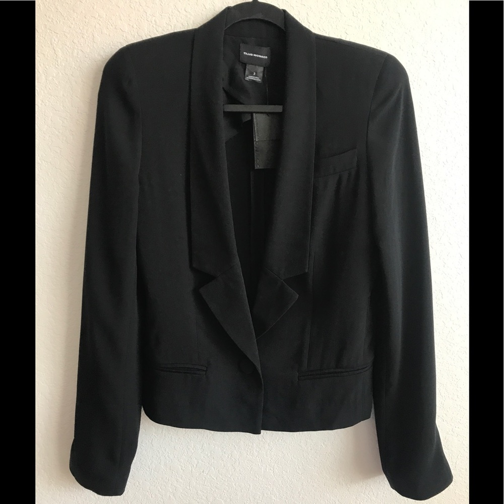 BNWT Black Club Monaco Rhuel Silk Blazer - Sz 2